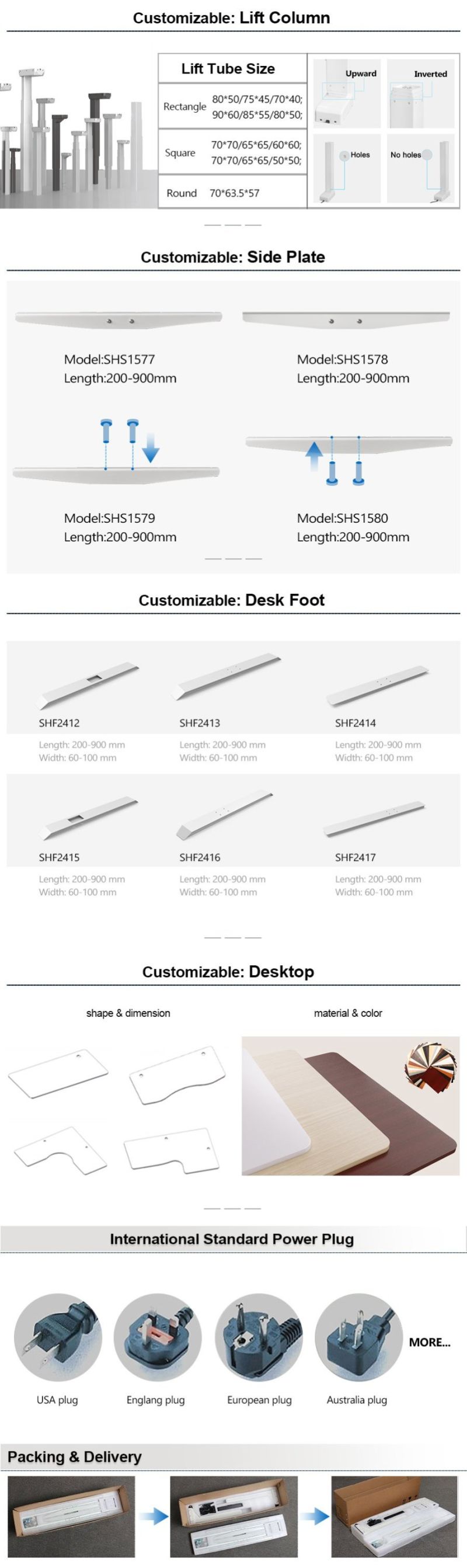 Steel Standing Lifting Height Adjustable Desk