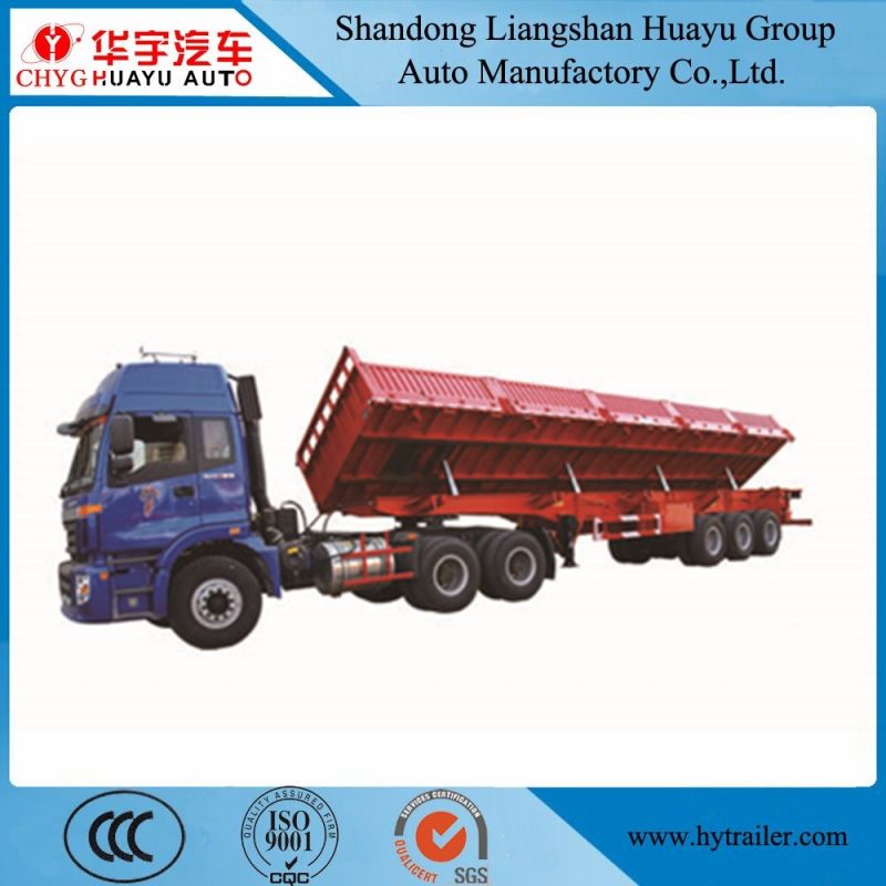 3axles Side Wall/Side Drop/Side Board Tipper Truck Semi Traile