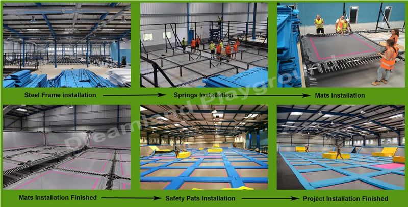 Free Jumping Trampoline Arena, Ninja Course, Olympic Trampoline Court