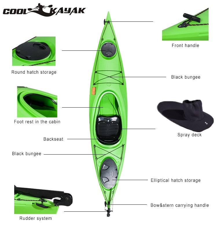 3.3m Ocean Kayak Sit in Top Plastic Canoe