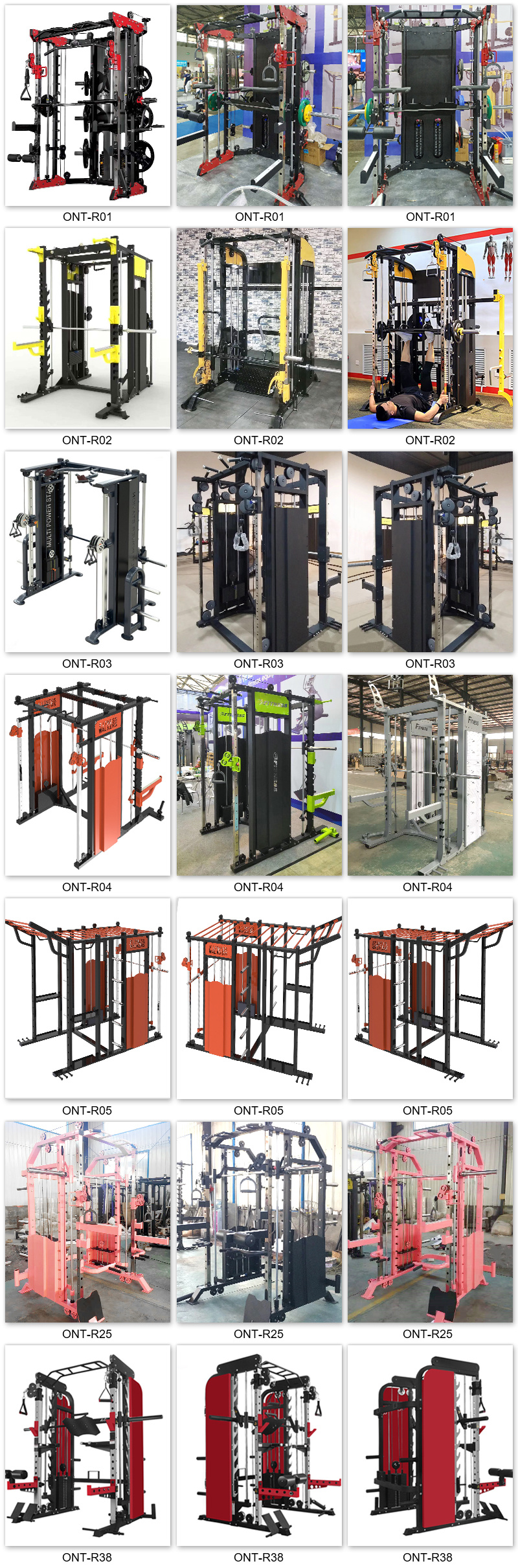 Ont-R22 Indoor Commercial Smith Power Rack with Rear Delt & Pec Fly
