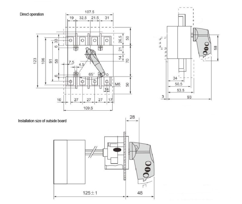Gl Change-Over Switch 160-630A 3p Load Isolator Switches