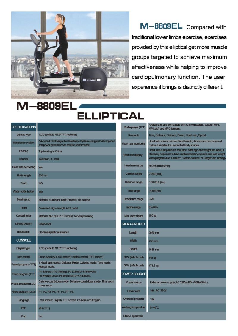 Fitness Equipment Crosstrainer Cardio Gym Machine Commercial Elliptical Bike