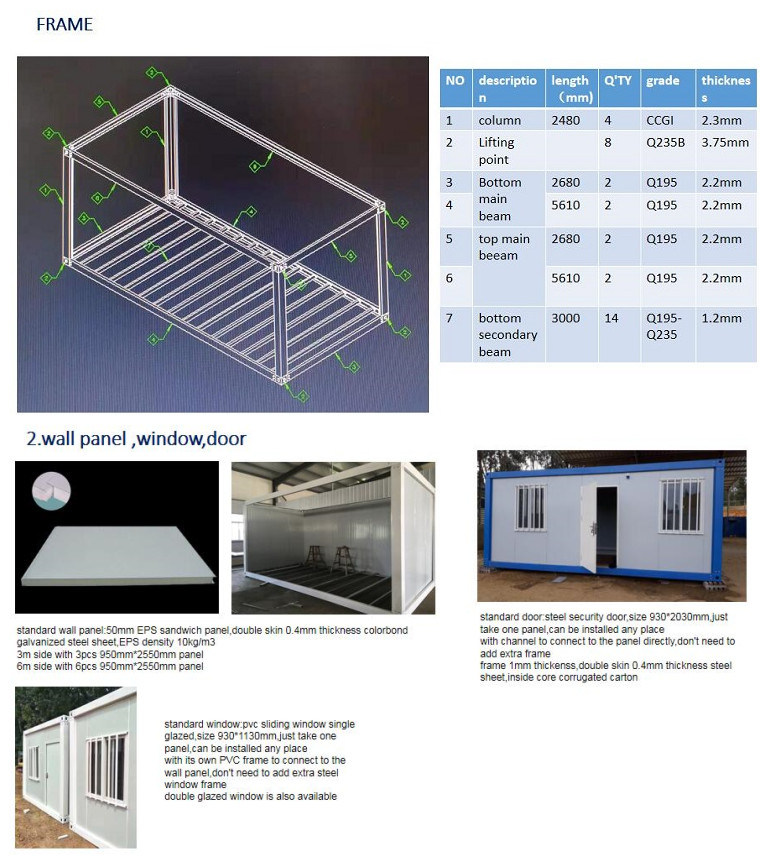 Living Knock Down Residential Philippines Prefabricated Flat Pack Container House