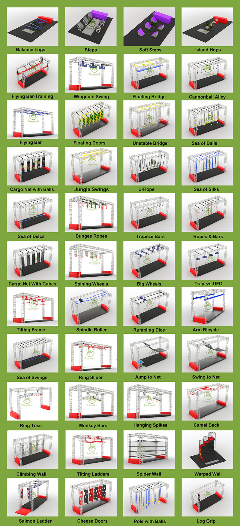 Indoor Amusement Park Equipment Exercise Fitness Ninja Warrior Course for Kids