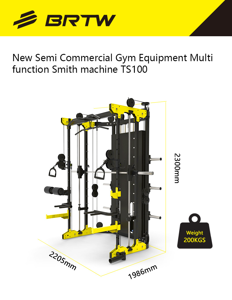 Light Commercial Fitness Gym Equipment Squat Rack Multi Smith Machine