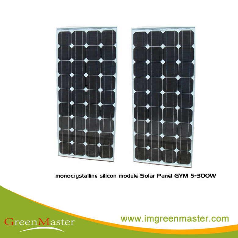 Gym 5-300W 30V Mono PV Solar Panel Positive Tolerance