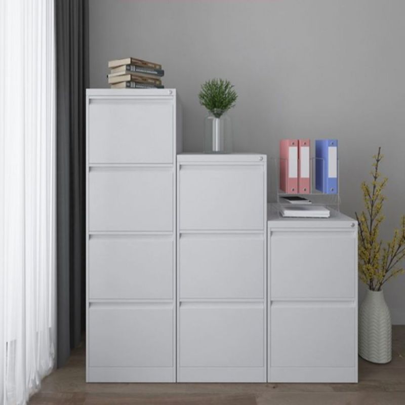 4 Drawer 25" Deep Letter File Cabinet in Grey, Fully Knock Down