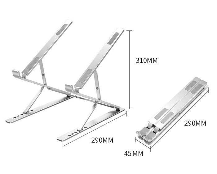 Dual 6+9 Grades Adjustable Length Angle Monitor Riser Notebook Laptop Stand