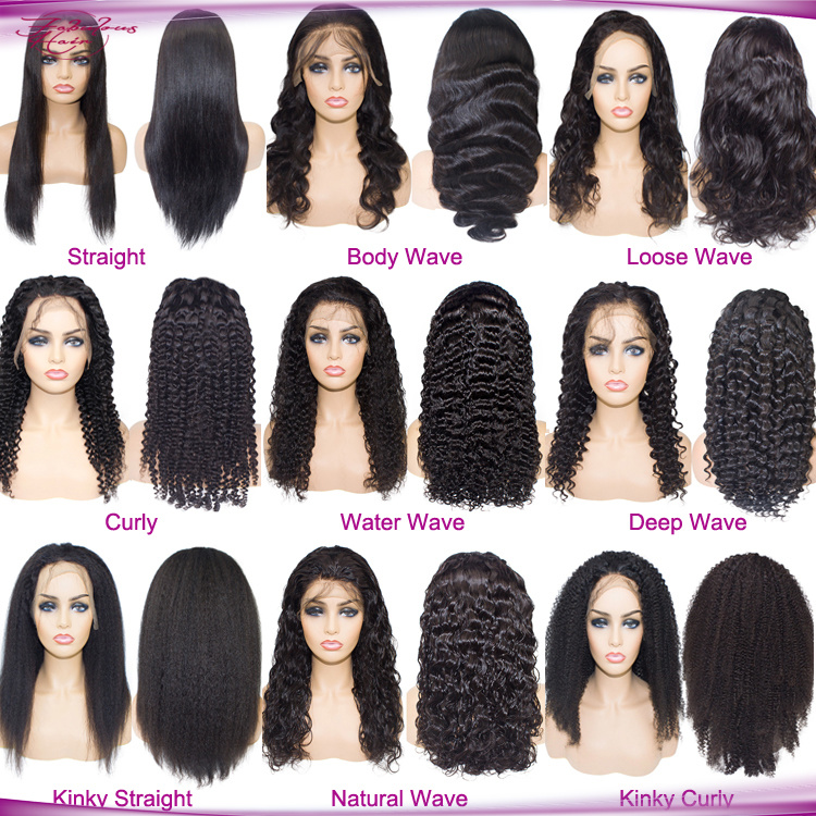 Free Shipping Loose Wave Virgin Peruvian Hair Full Lace Wig Hair Extension Wig