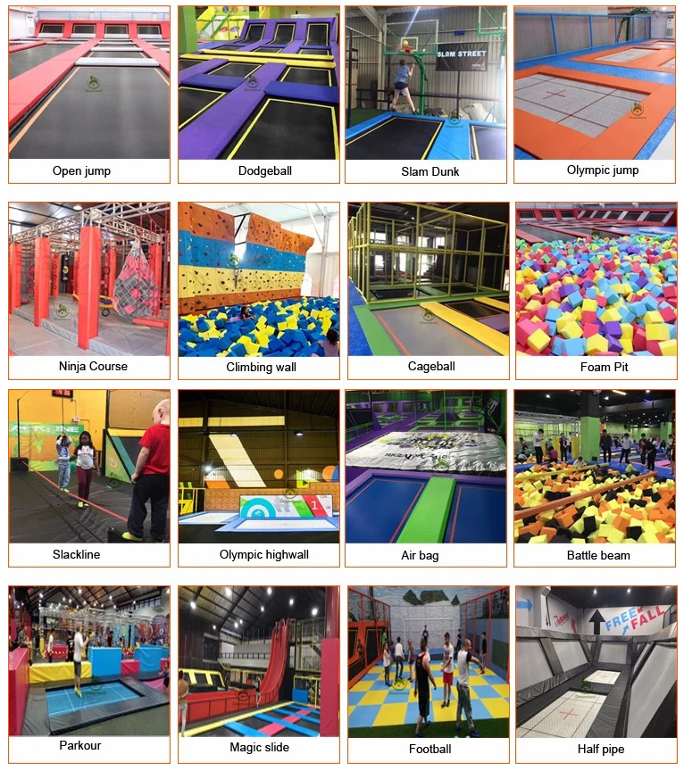 Professional Customized Kids Soft Playground Exercise Equipment Indoor Trampoline with Mini Ninja