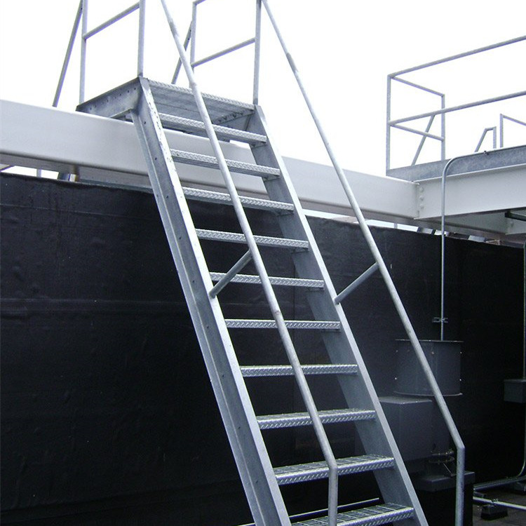 Curved Industrial Exterior Outdoor Curved Metal Deck Commercial Stairs