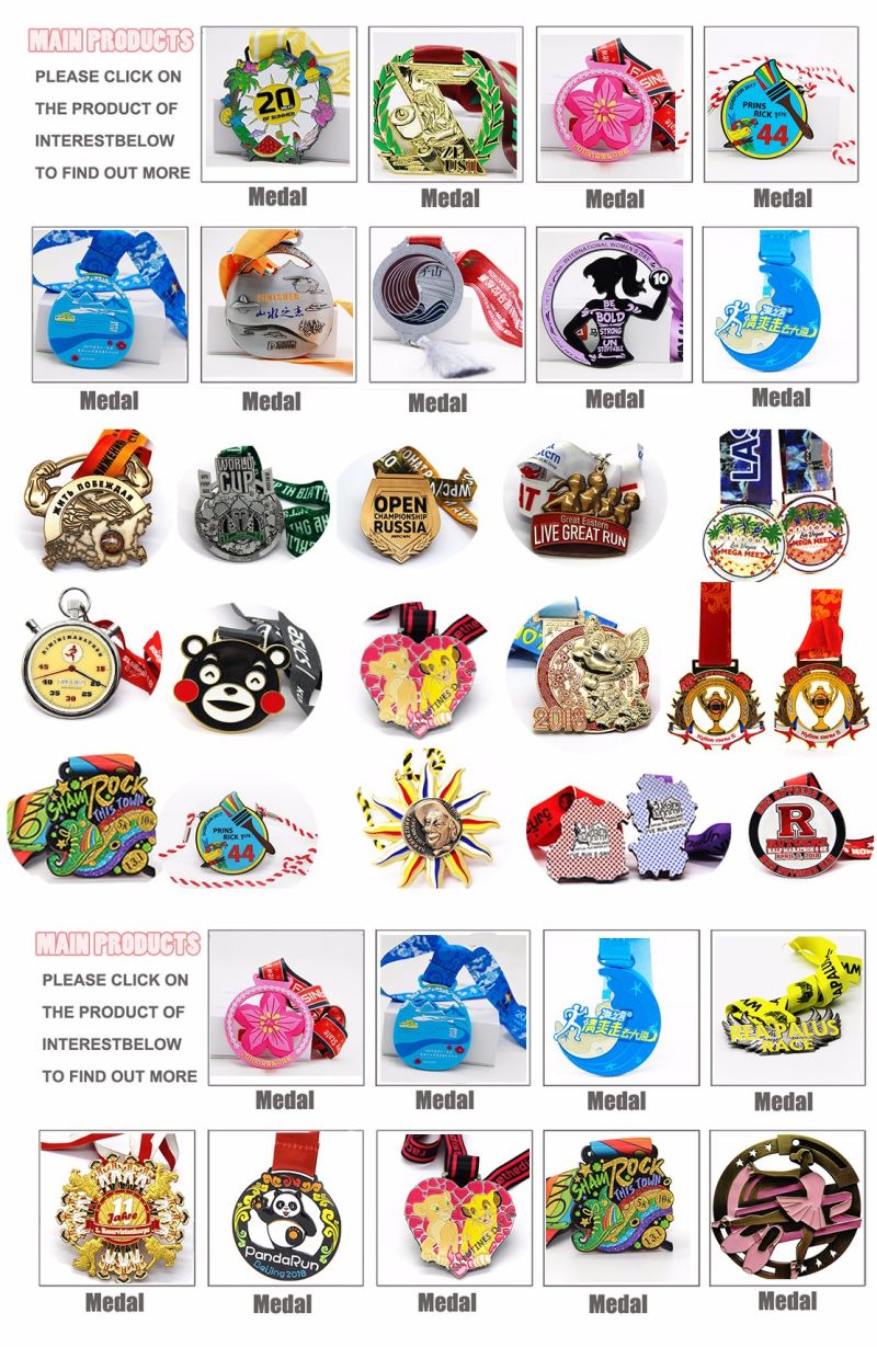 Factory Custom Enamel Running Sports Medal with Ribbon
