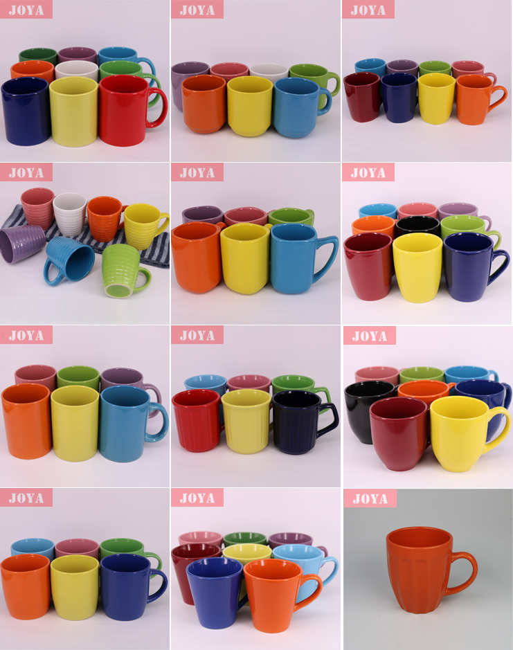 12 Oz Ceramic Coffee Mug with Vertical Line