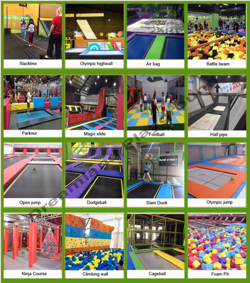 Kids and Adults Outdoor Fitness Equipment Indoor Trampoline with Foam Ball Pool