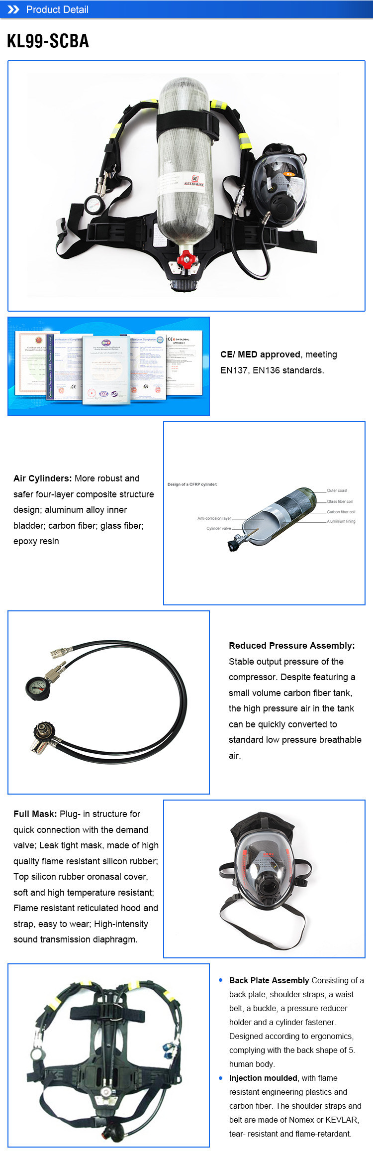 New Mining Breathing Apparatus Scba for Safety Ensure Safety Emergency Escape Breathing Apparatus