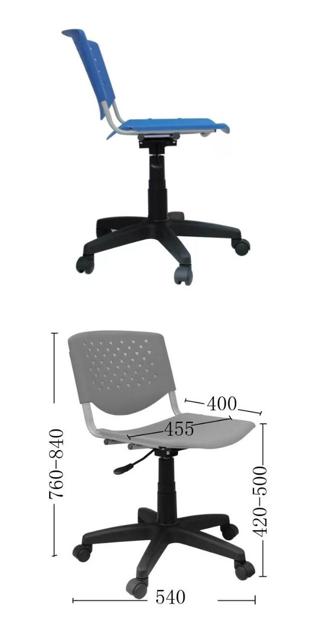 Cheap Adjustable Plastic Computer Task Chair Without Arms