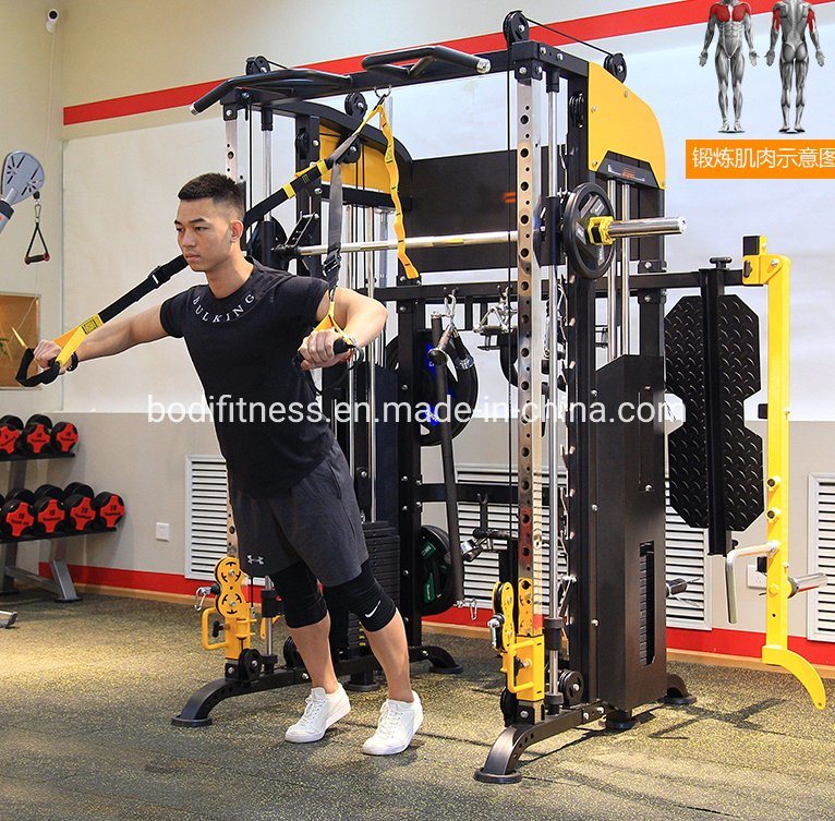Multi Functional Trainer Barbell Rack Gym Commercial Squat Rack Wave Fitness Equipment Smith Machine