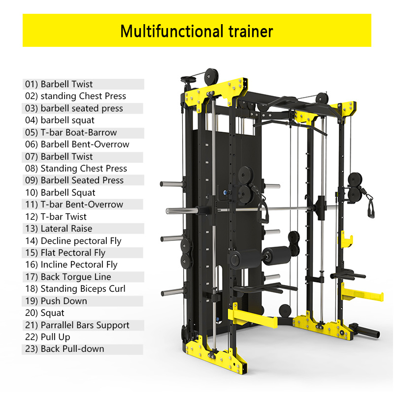 Light Commercial Fitness Gym Equipment Squat Rack Multi Smith Machine