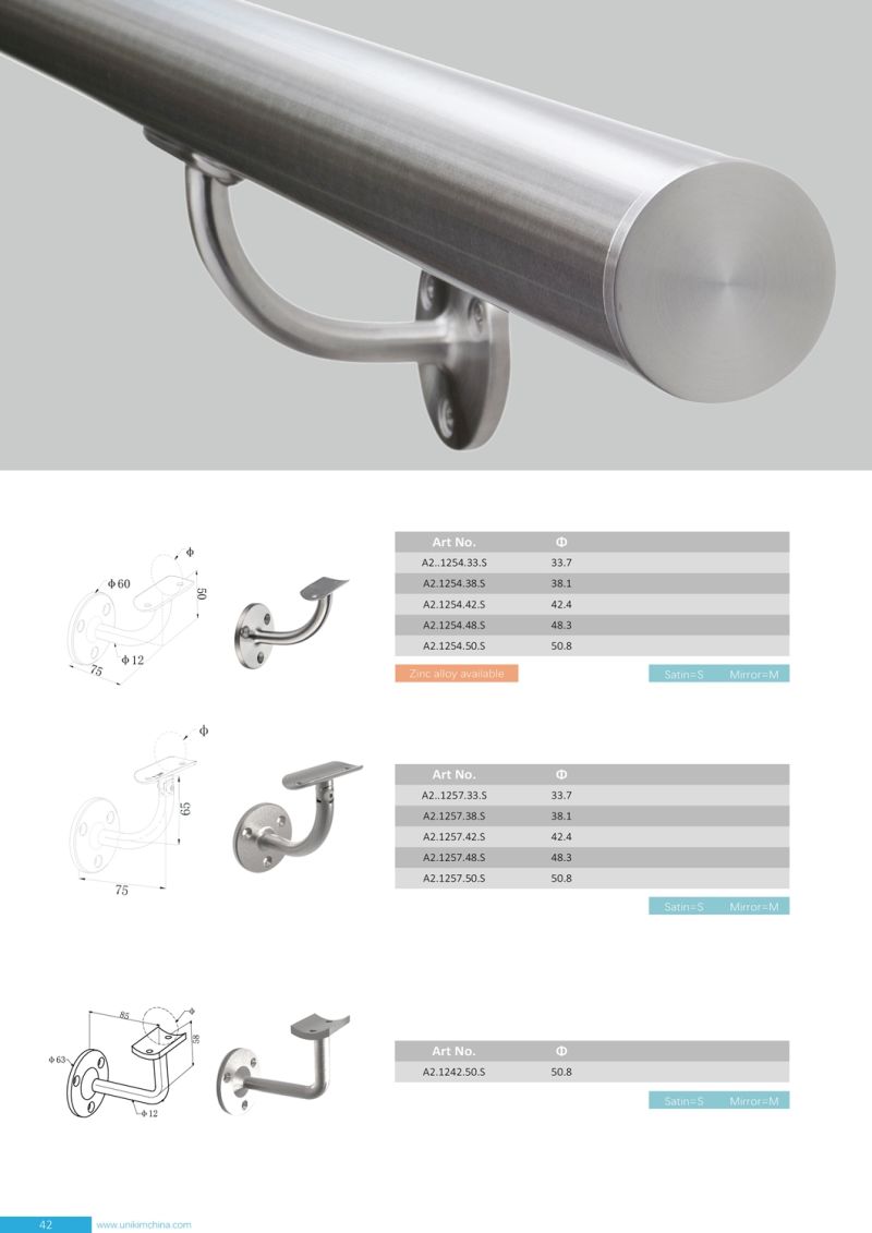 High Quality Ajustable Stainless Steel Modern Glass Stair Handrail Brackets