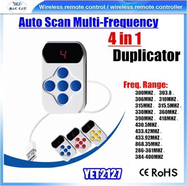 Rechargeable 4 Remotes in 1 Multi Frequency Codes Cloner Duplicator