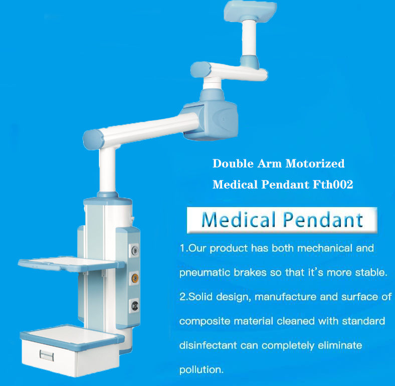 Double Arms Ceiling-Mounted Medical Pendant for ICU Equipment