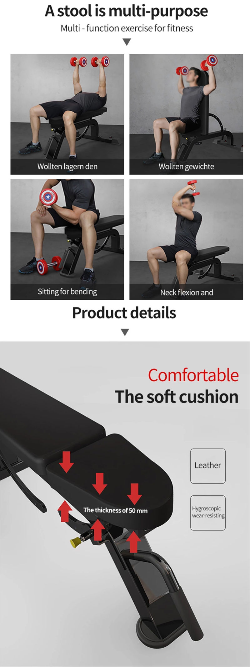 Hot Sale Gym Equipment Super Bench /Adjustable Bench /Multi Bench