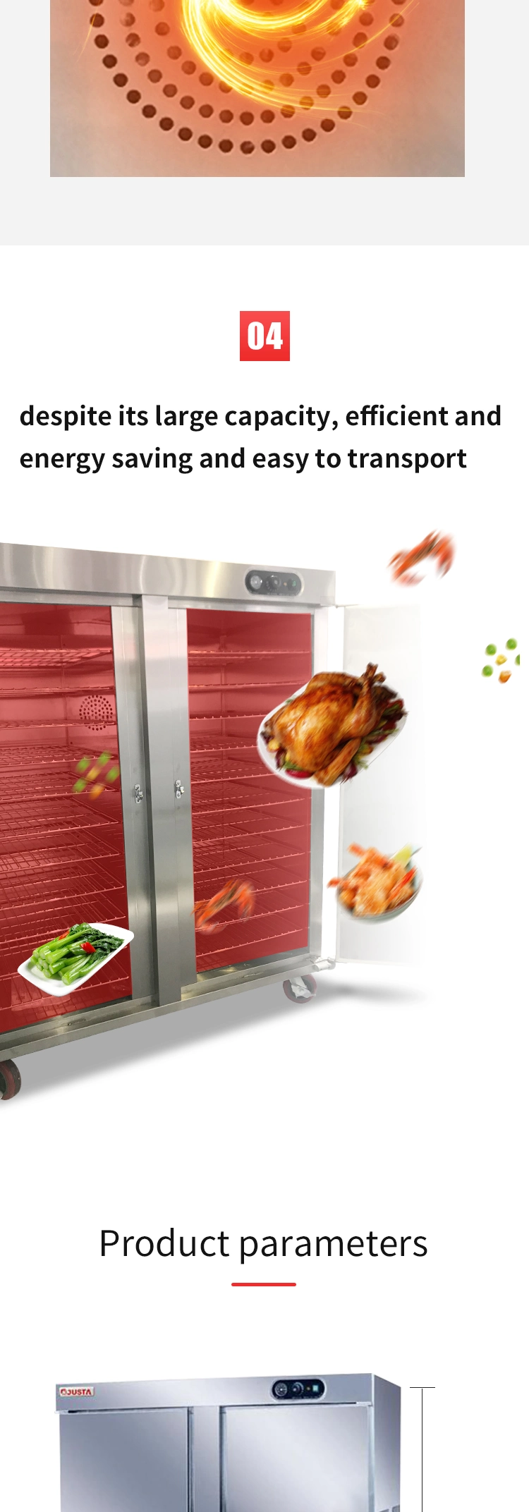 Commercial Stainless Steel Electric Food Warmer Cart Trolley Food Warmer for Catering