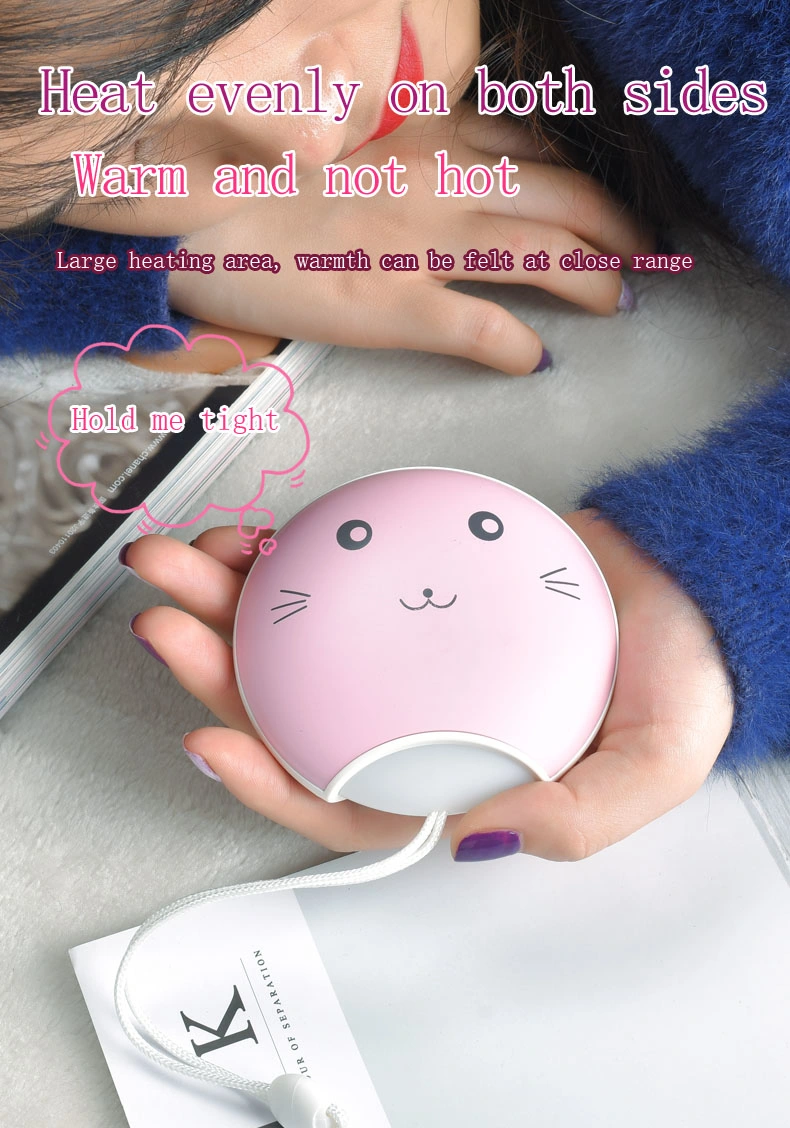 2021 New Arrivals Korea Winter USB Rechargeable Cute Mini Pocket Hand Warmer Portable 4000mAh Electric Power Bank Hand Warmer