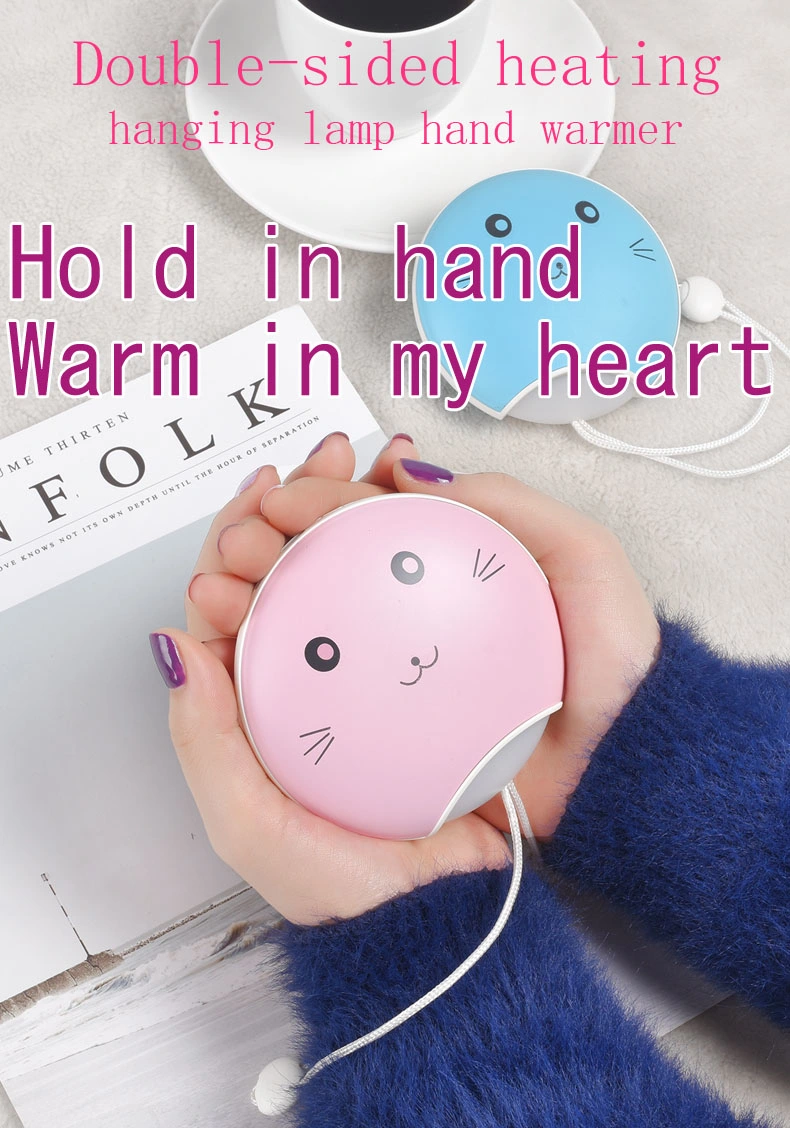 2021 New Arrivals Korea Winter USB Rechargeable Cute Mini Pocket Hand Warmer Portable 4000mAh Electric Power Bank Hand Warmer