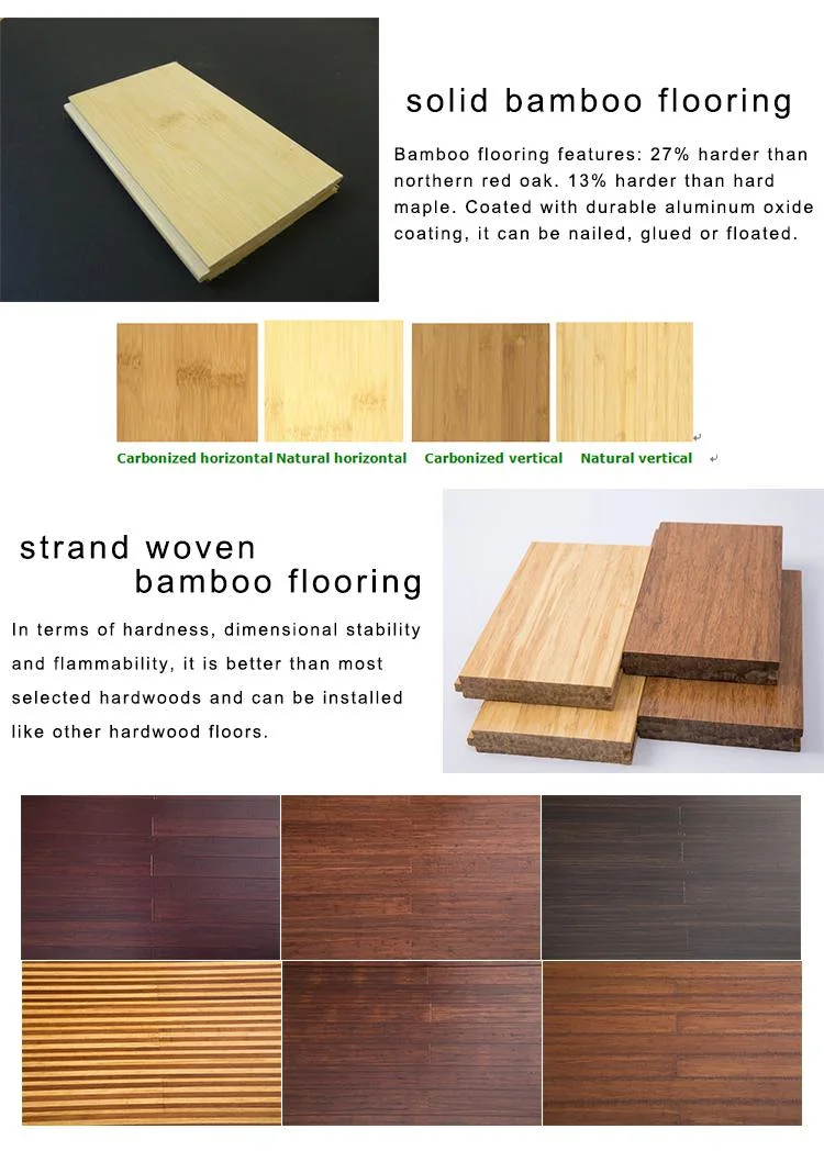 Waterproof Anti Scratch Anti-Fire Bamboo Flooring Indoor Bamboo Floor