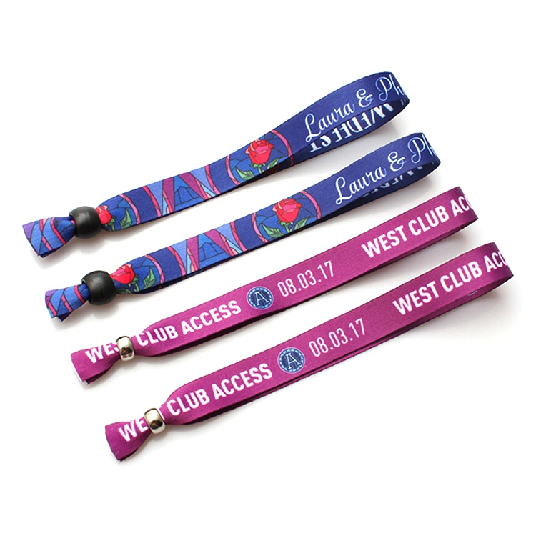 China Factory Price Polyester Material Custom Festival Wristband with Own Logo