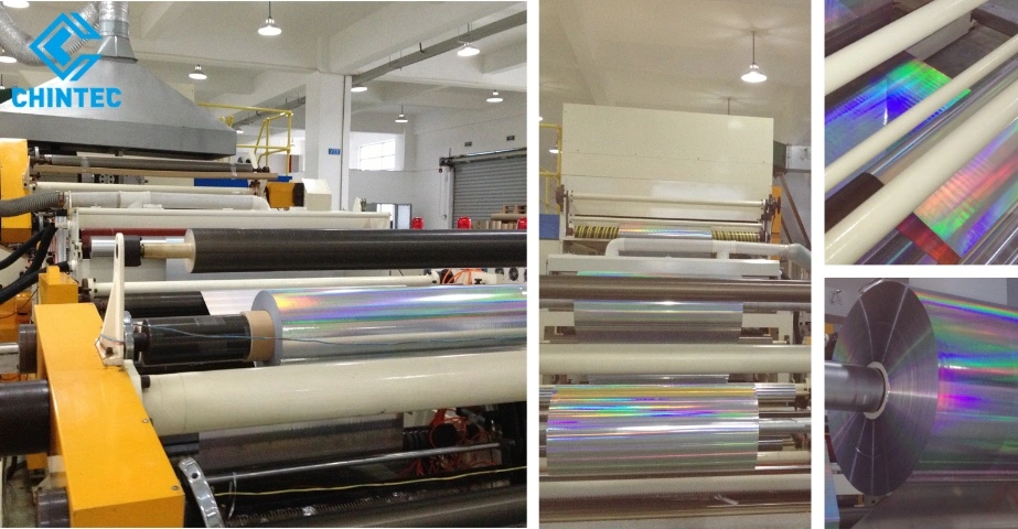 Iridescent Plastic Roll BOPP Pet Based Material Laminated Holographic Iridescent Film for Printing and Packaging