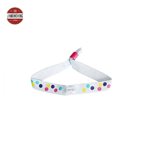 Full Color Concert Party RFID Tag Wristband, Fabric Cloth Wristband Festival Event RFID Wristband, Disposable RFID Woven Wristband