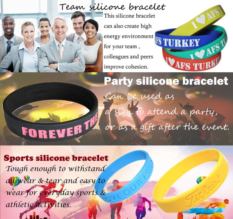Colorful Customized Logo Silicone Material Wristband