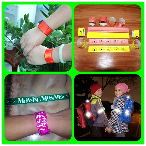 PVC Slap Wristband, Outdoor Reflective Snap Footband, Riding Safety Warning Wristband, Sports Snap Wristband