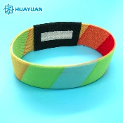 Custom Logo Polyester Material Fabric Woven RFID Wristband