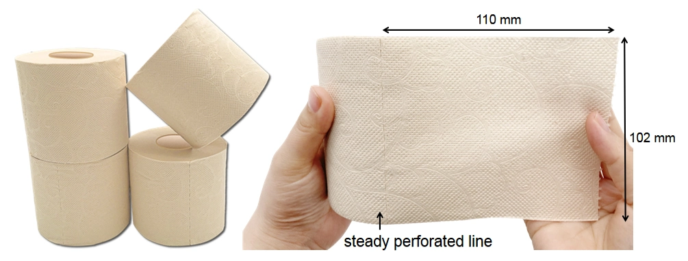 Organic Unbleached Eco Friendly 3 Ply Hygienic Organic Primary Color for Bamboo Toilet Tissue Paper