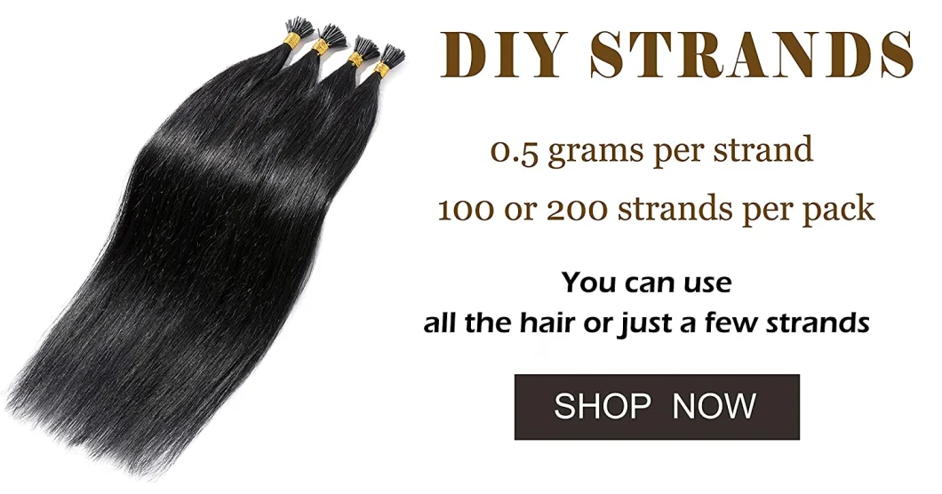I Tip Hair Extensions Human Hair Pre Bonded 22Inch #1 Jet Black Silky Straight Hair Extensions Keratin with Salon Style 100% Real Human Hair(Keratin, 50G, 1G/S)
