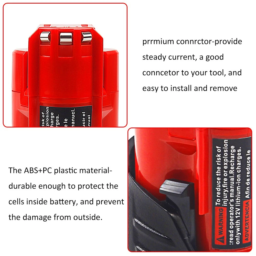 Waitley M12 12V 3.0ah Replacement Battery Compatible with Milwaukee M12 48-11-2401 Li-ion Battery 48-11-2420 48-11-2411 48-11-2440 48-11-2402 Tools