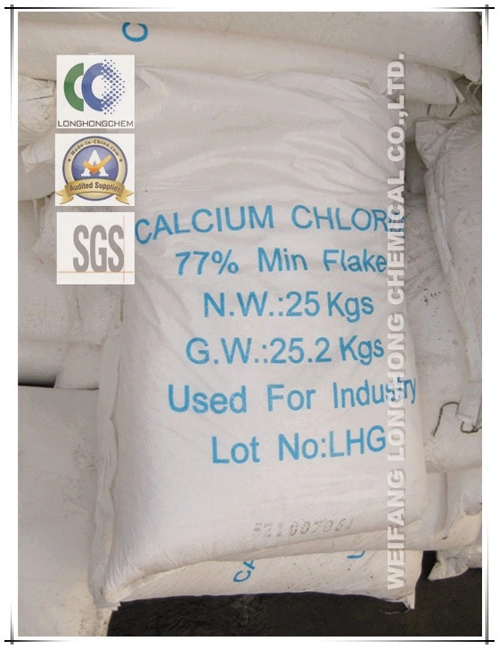 74%-77% Flakes Calcium Chloride / Calcium Chloride Pellets 77% / Snow-Melting Agent / Cement Additive