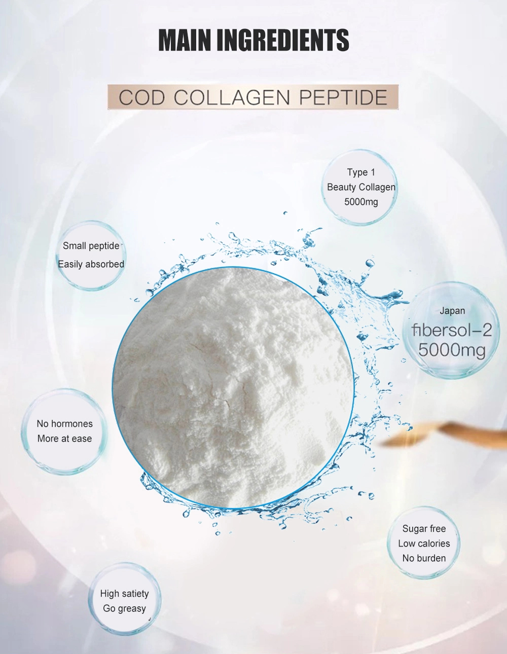 Marine Fish Hydrolyzed Protein Peptide Bodybuilding Collagen Powder Antiaging Peptides
