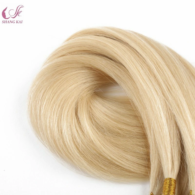 10A Top Quality Keratin 100% Remy Human Russian White Blonde Double Drawn Flat Tip Hair Extension