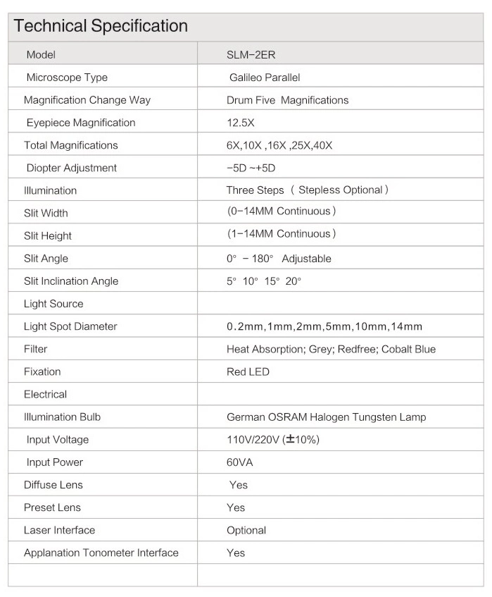 Ophthalmic Equipment Eye Test Machine LED Digital Slit Lamp Microscope Optical Instrument Ophthalmic Slit Lamp