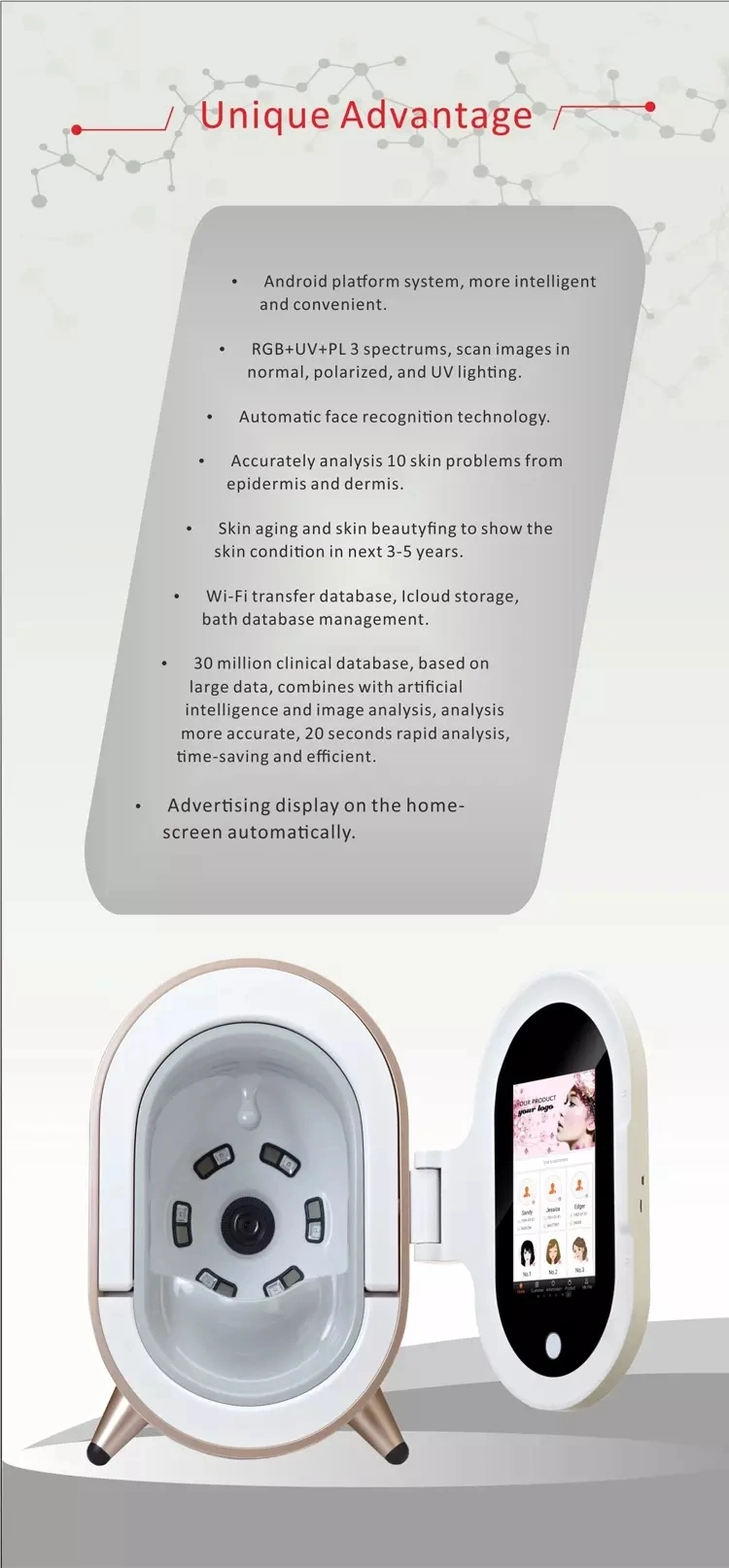 2020 Hot Selling Portable Visia Skin Analysis Machine / Skin Analyzer Machine Analysis