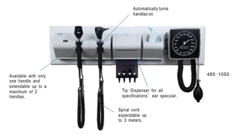 Wall Mount Ophthalmoscope, Otoscope, Sphygmomanometer Diagnosis Set