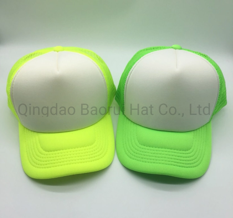 Fluorescence Green Foam Mesh Trucker Baseball Caps