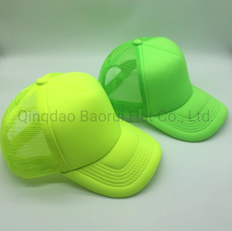 Fluorescence Color Foam Mesh Blank Trucker Baseball Hats