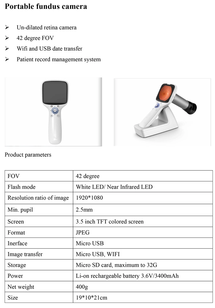 My-V038plus Ophthalmic Equipment Handheld Portable Eye Fundus Camera Price