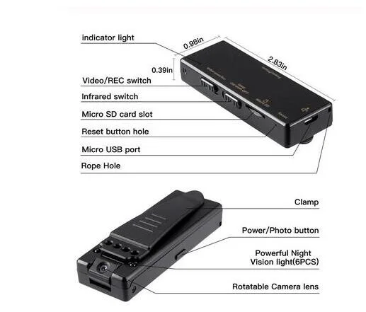 Micro Video Mini Camera Voice Recorders with Infrared Night Vision, Portable Mini Camera